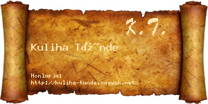 Kuliha Tünde névjegykártya